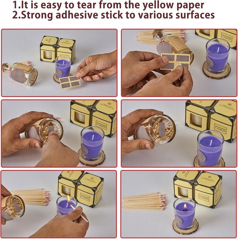Dizzily 60 Pcs Match Striker Paper with Adhesive, 3 Sizes of Matches Sticker Striker for Match Holder, Matches for Candles, Matches Box Bulk, Matches in A Jar with Striker, Decorative Match Cloche - Image 5